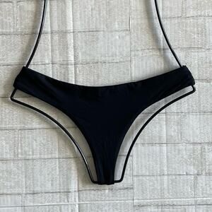 NWT L*Space Rio Seamless Itsy Cheeky Coverage Bikini Bottom Black Bestseller $70